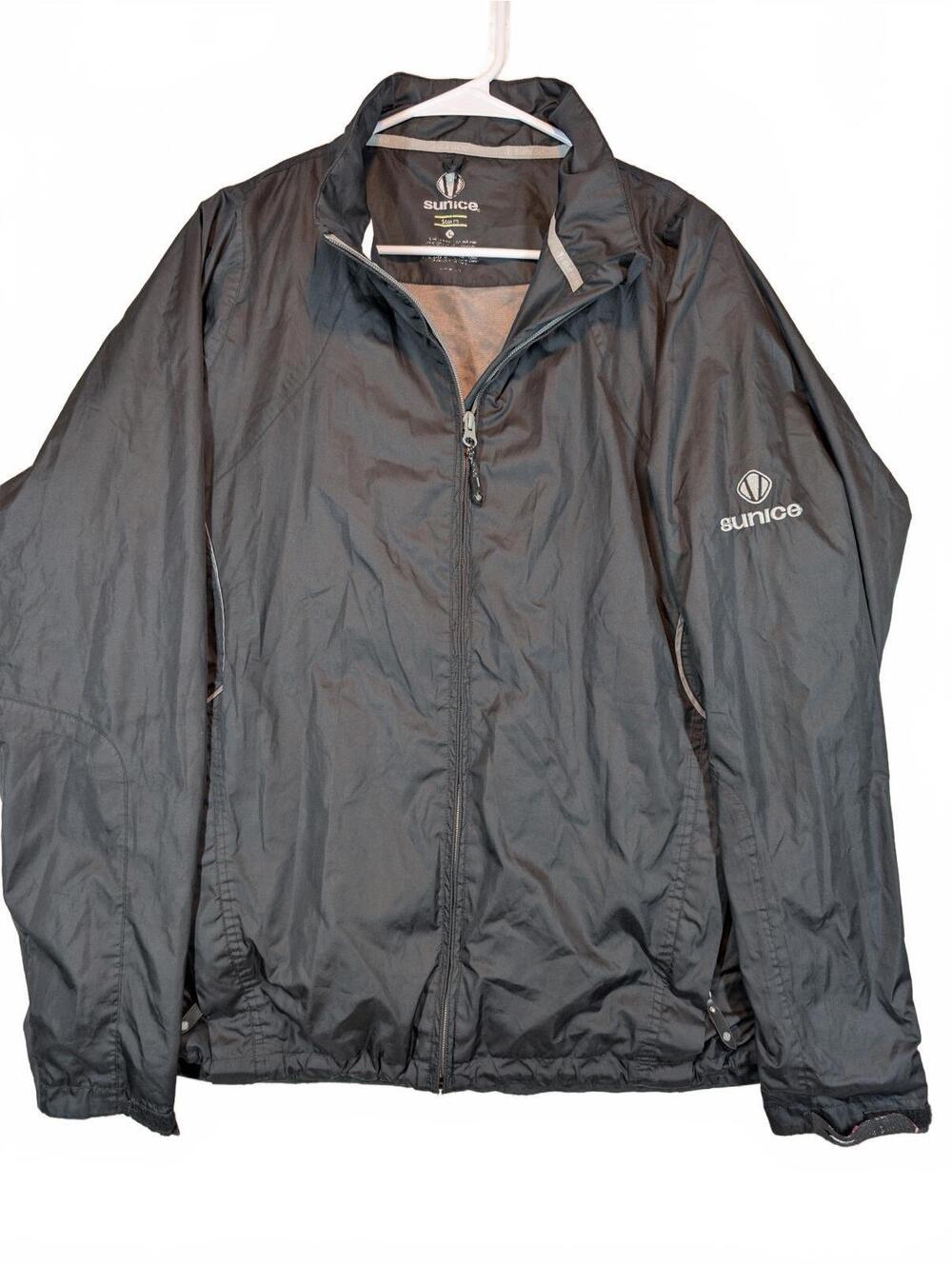 Sunice Storm Black Full Zip Lightweight Windbreaker Jacket Mens Large